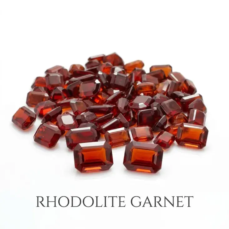 Natural Rhodolite Garnet Gemstone  — Astrological Loose Stone, Deep Red, Emerald