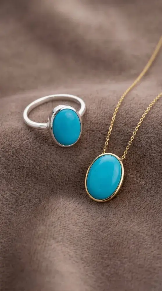 Natural Blue Turquoise Cabochon Gemstone