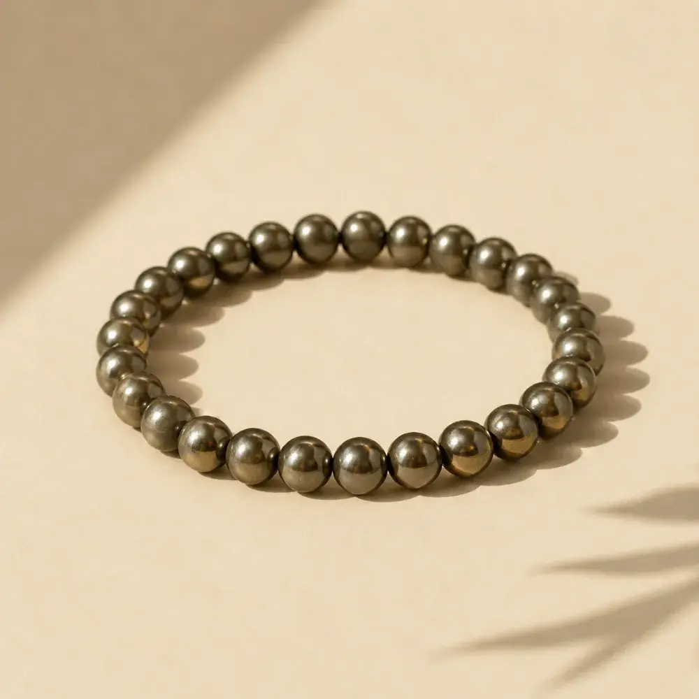 Natural Pyrite Beaded Bracelet – Energy, Protection & Confidence