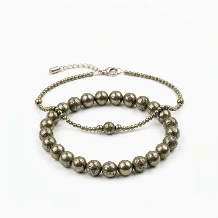 Natural Pyrite Beaded Bracelet – Energy, Protection & Confidence