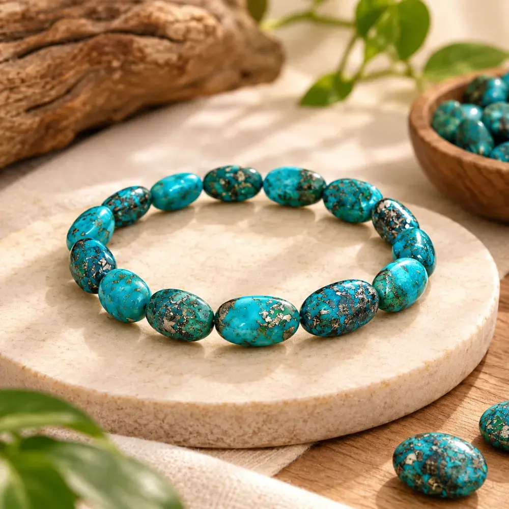 Natural Turquoise (Firoza) Gemstone | Blue Turquoise Stone for Jewellery & Spiritual Use