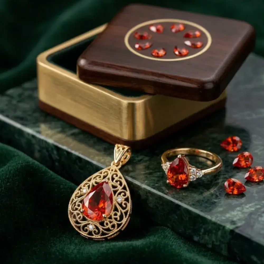Natural Fire Garnet Gemstone Lot – Orange Red Loose Stones for Astrology & Jewellery