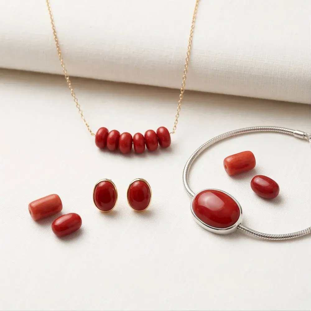 Natural Red Coral (Moonga) Loose Gemstone