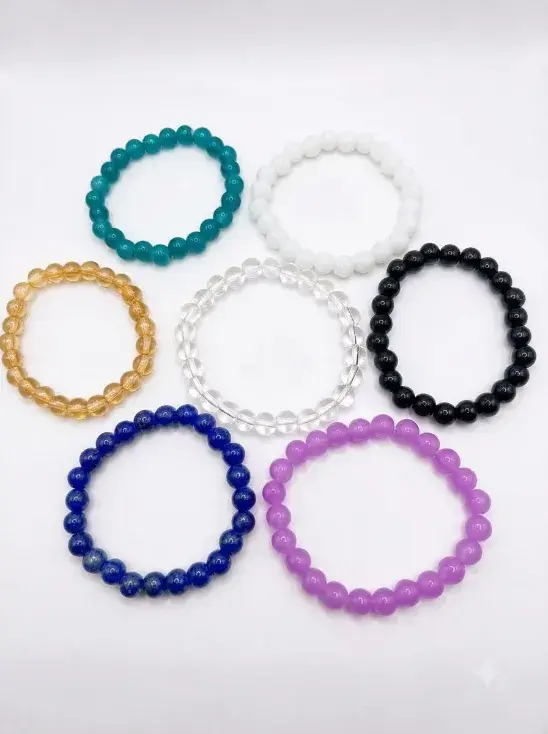 7 Chakra Healing Crystal Bracelet Set — Natural Gemstone Beads (Set of 7)
