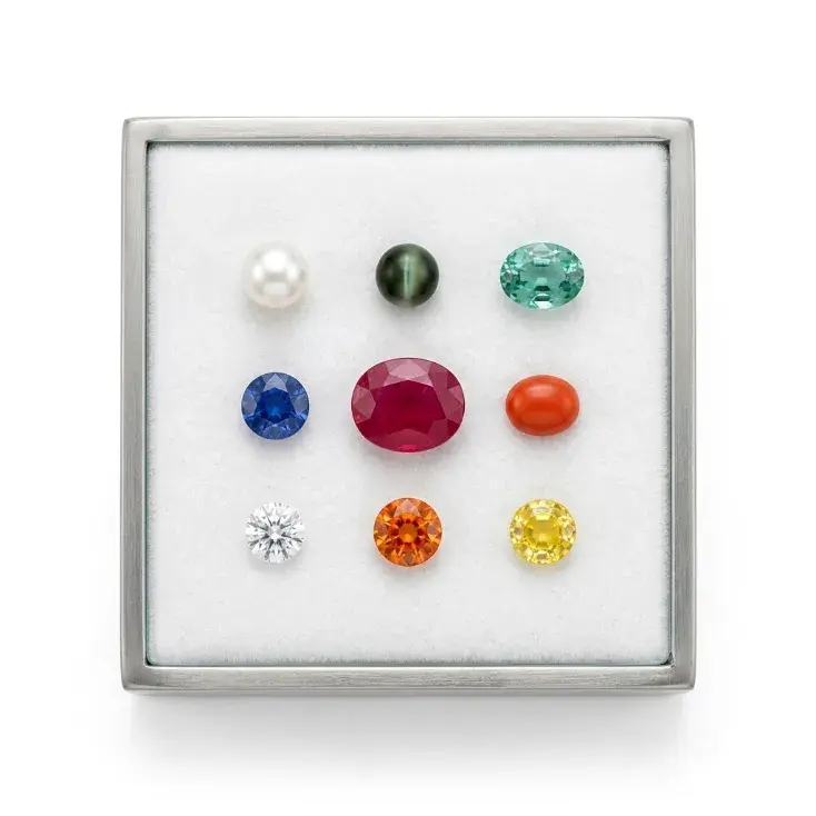 Navratna Gemstone Set | Nine Planetary Stones for Vedic Astrology