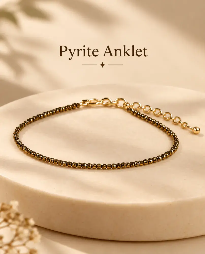 Pyrite Crystal Anklet – Prosperity, Abundance & Energy Protection