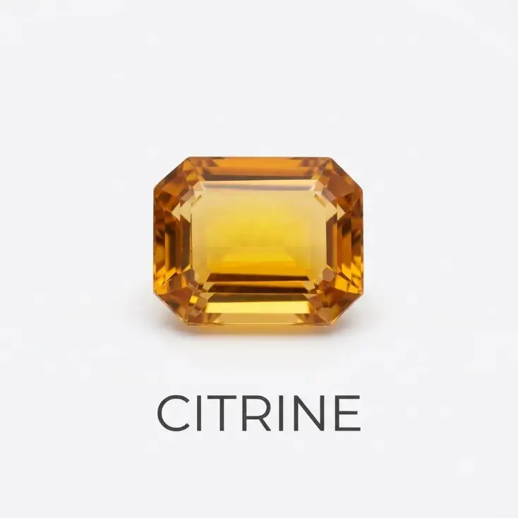Natural Citrine Gemstone — Emerald-Cut Stone for Prosperity