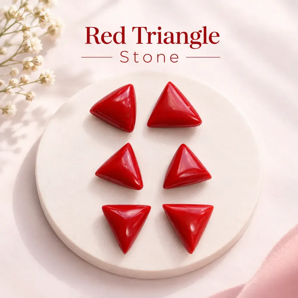 Red Triangle Gemstone – Polished Astrological Energy Stone Set