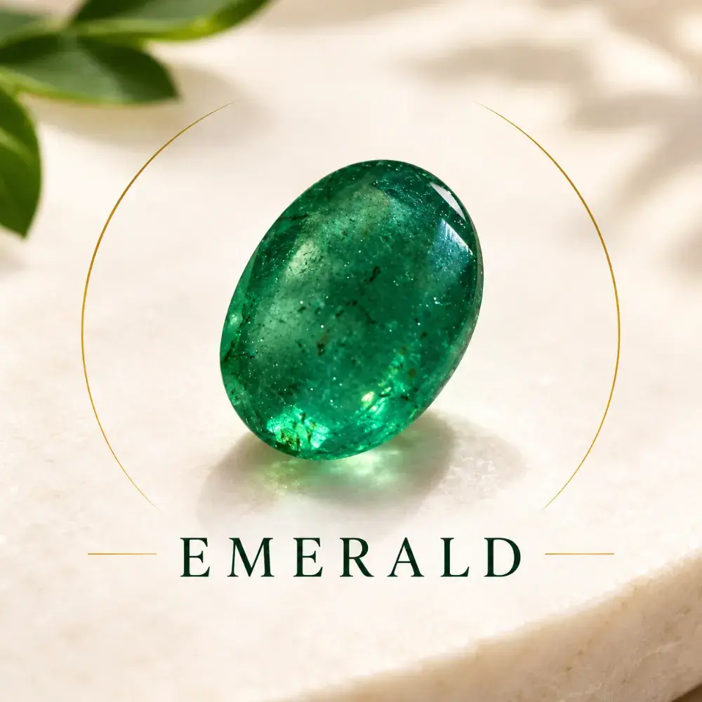 Natural Panna (Emerald) Gemstone – Green Cabochon for Mercury