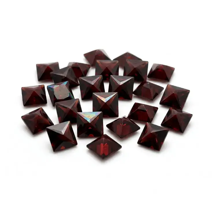 Natural Red Garnet Gemstone — Square Cut Loose Stone for Mars & Sun