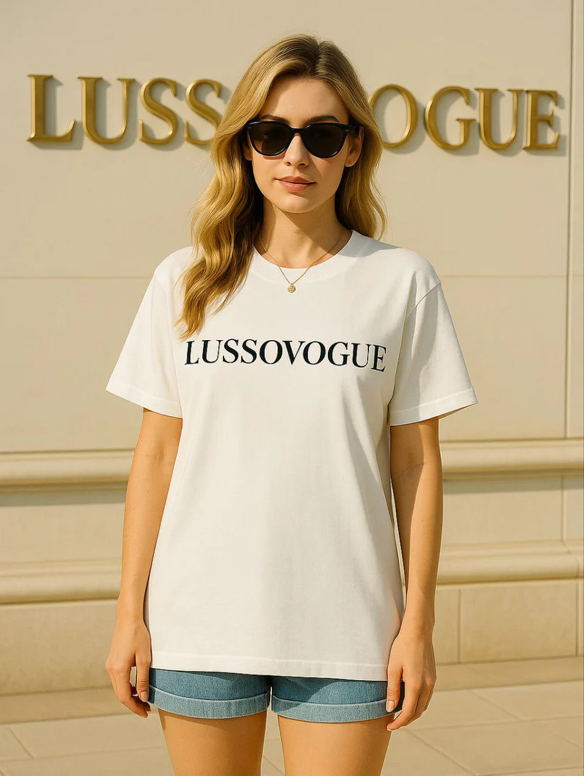 LUSSOVOGUE Oversized off White T-shirt (Premium Cotton)