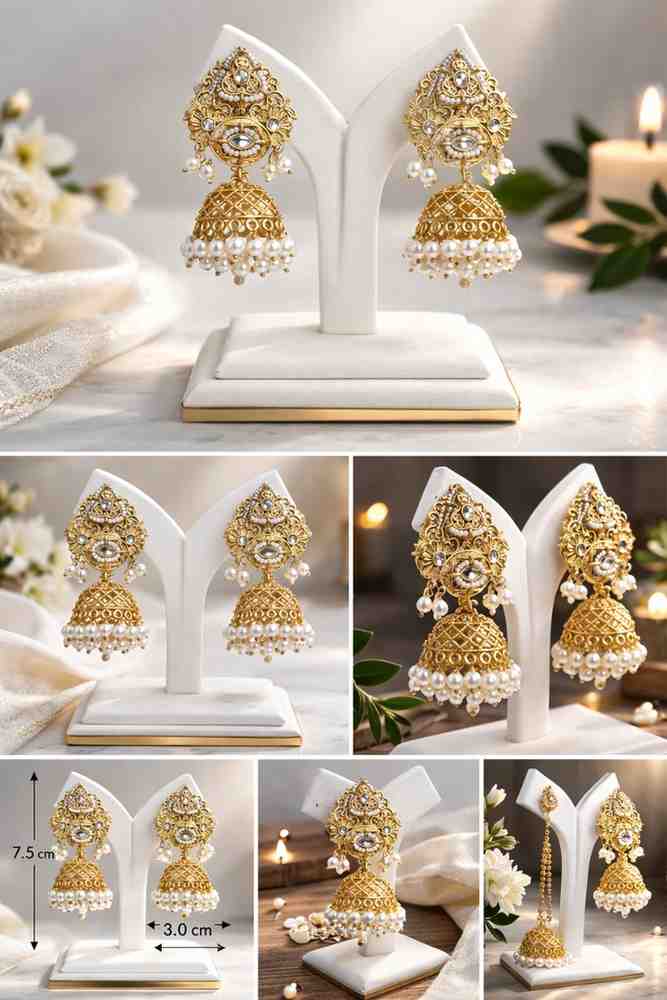 Maharani Pearl Dome Jhumka Earrings