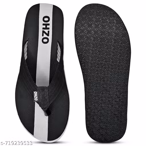 Men Casual Black Flip-Flops for Daily Wear