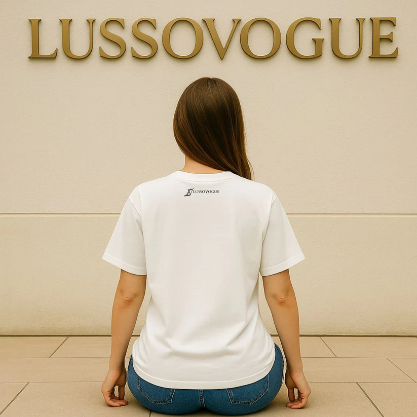 LUSSOVOGUE Oversized off White T-shirt (Premium Cotton)