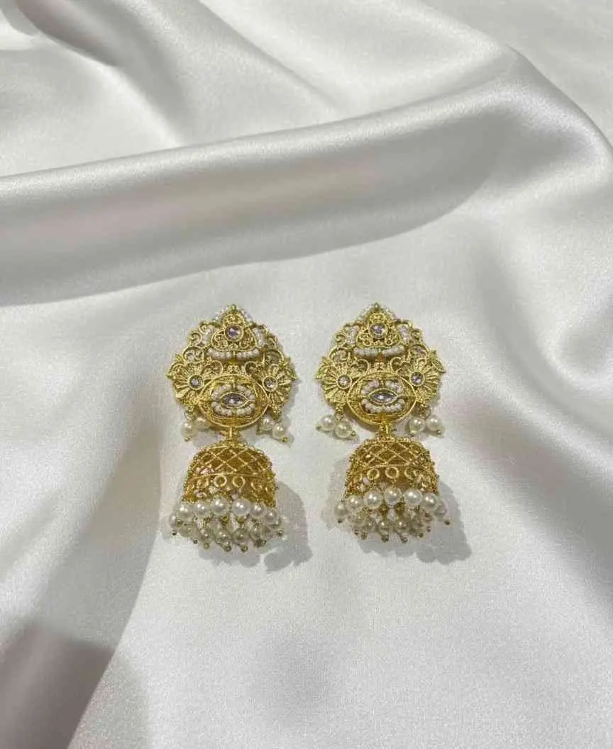 Maharani Pearl Dome Jhumka Earrings