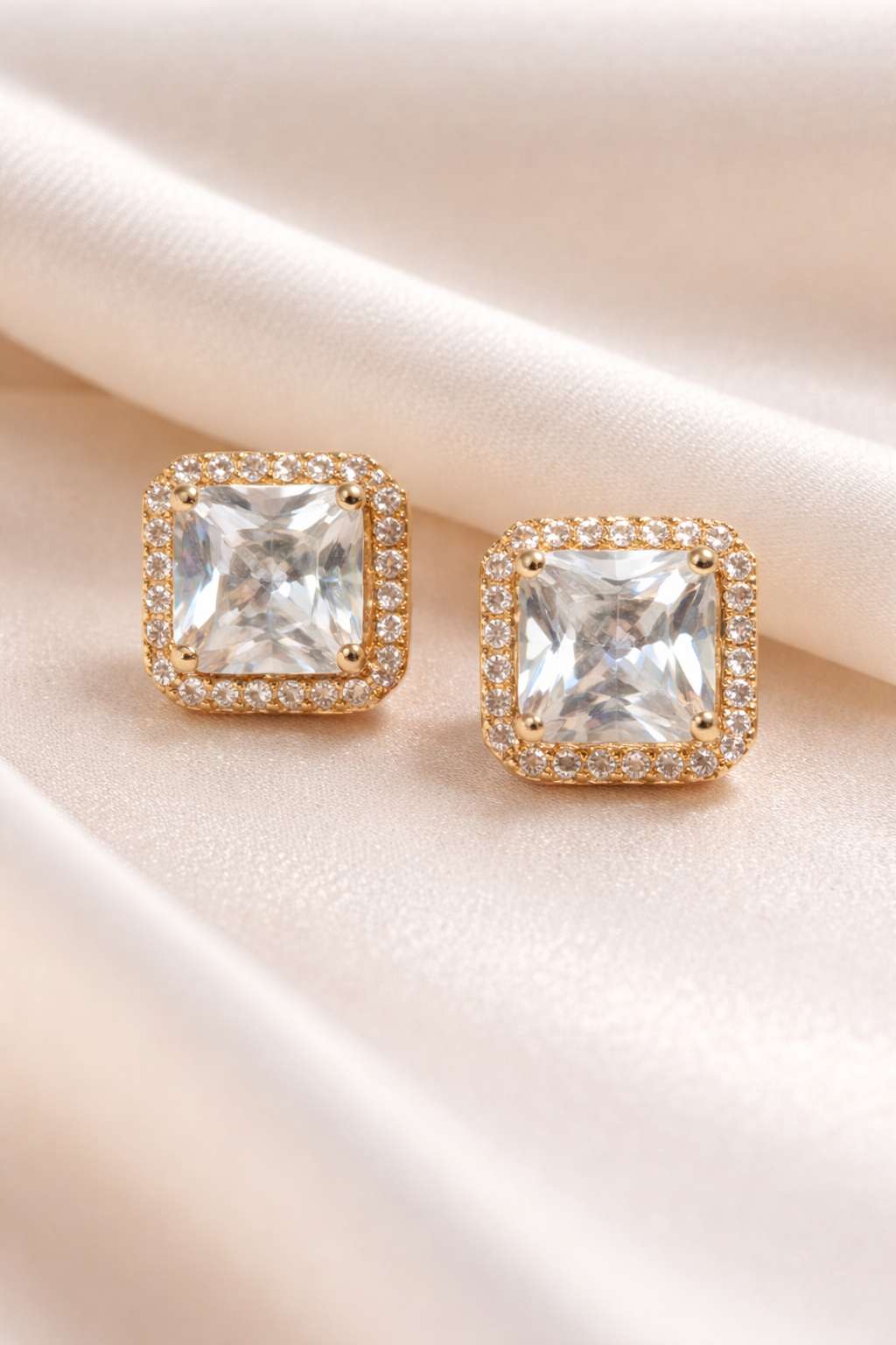 Gold Plated Crystal Stud Earrings