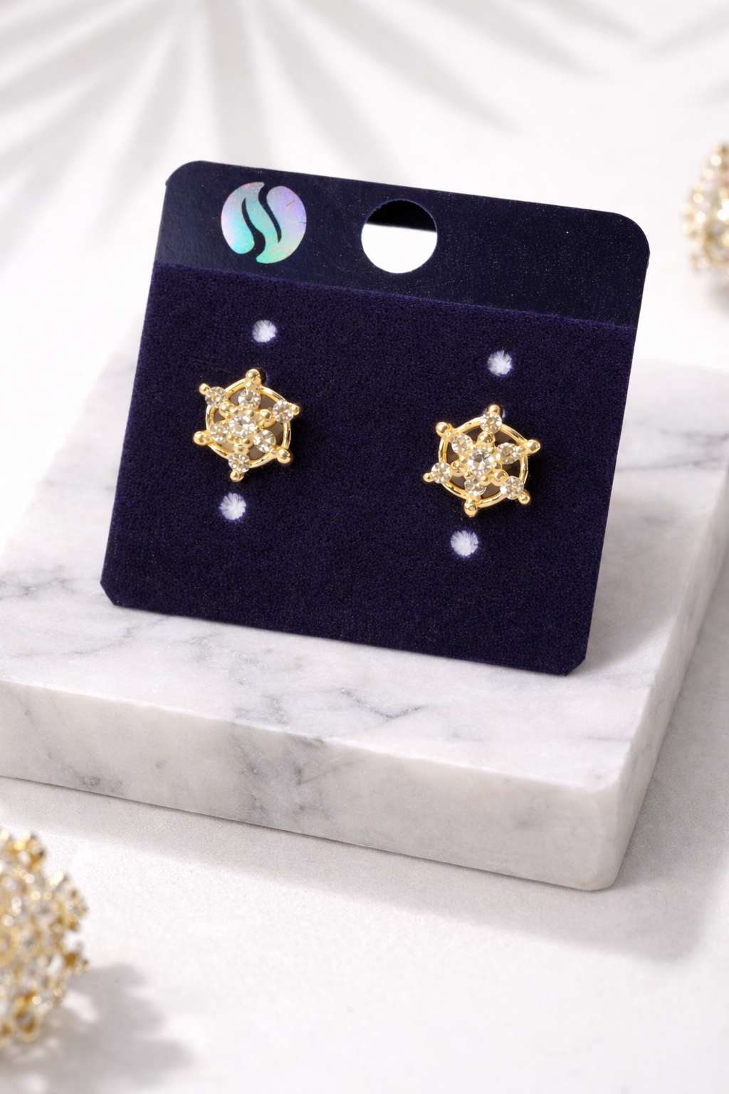 Elegant Crystal Bloom Stud Earrings for Women