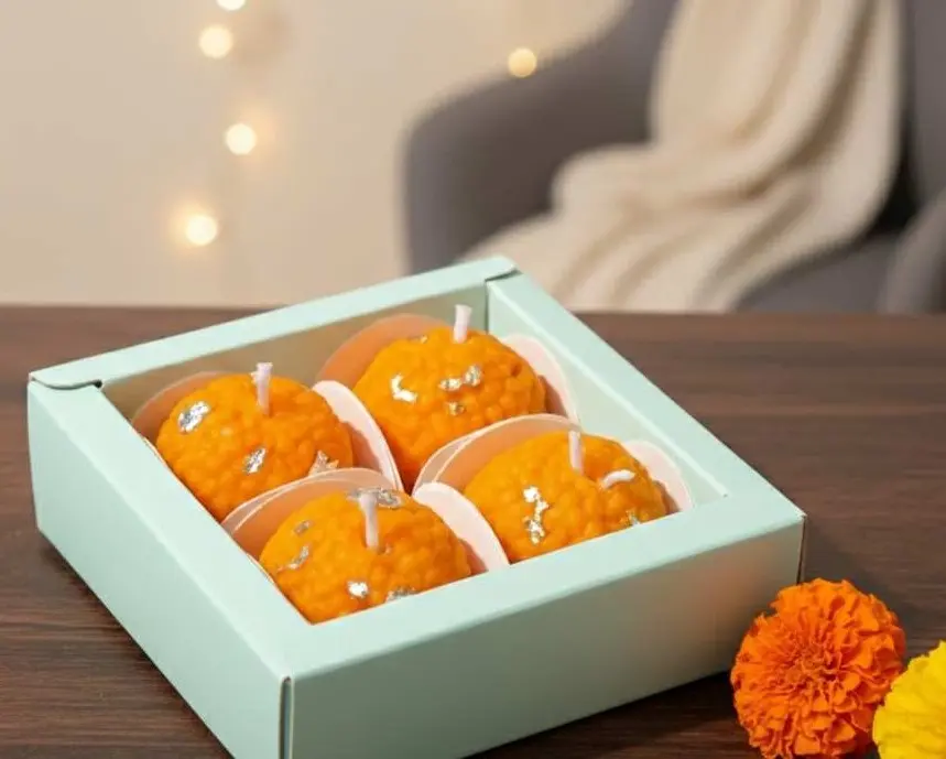 Golden Ladoo Festive Candle
