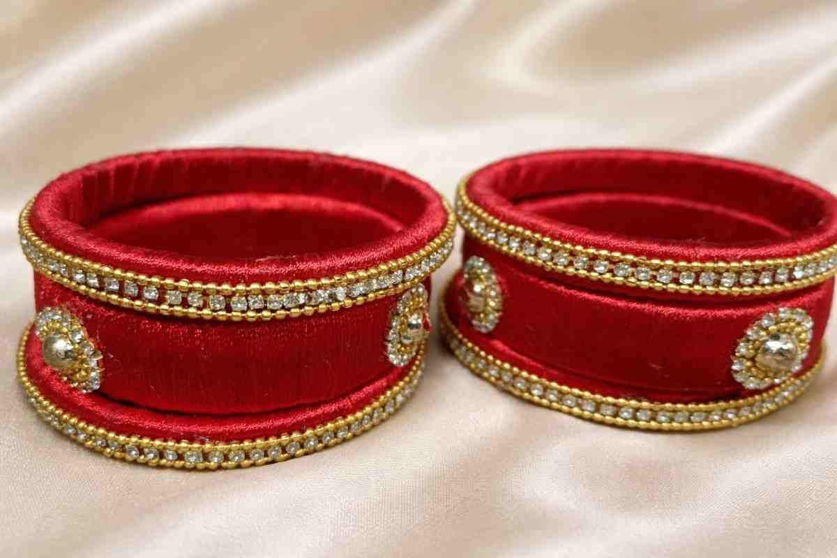 Ethnic Silk Thread Bangles for Women (Set of 2)