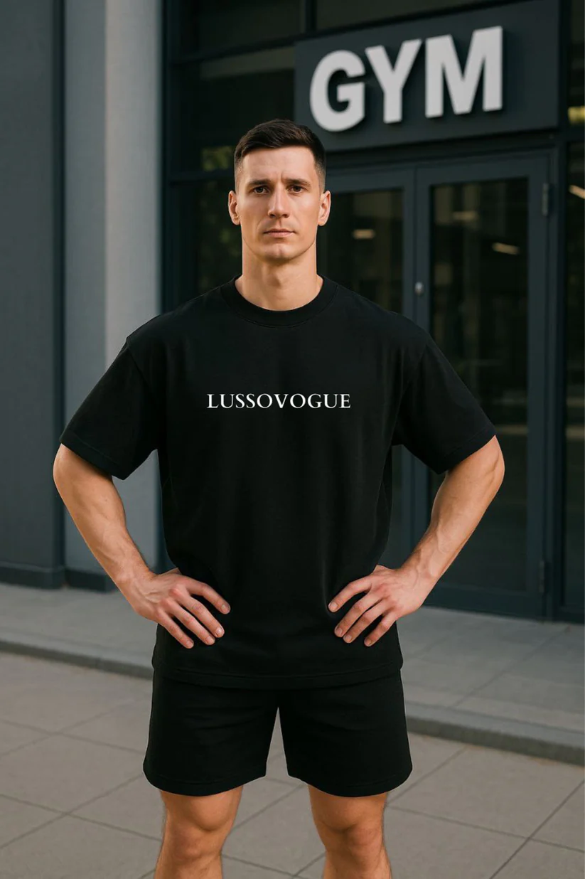 “Today Painful Tomorrow Powerful” Motivational Oversized Gym T-Shirt – Black | LUSSOVOGUE Activewear