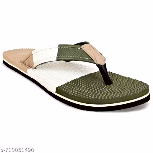 Men’s Casual Slippers, Multicolor (White, Green, Beige), Lightweight & Comfortable