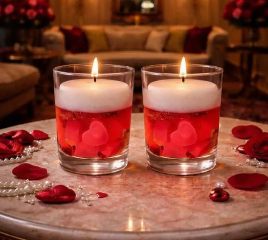 Romantic Gel Heart Votive Candles