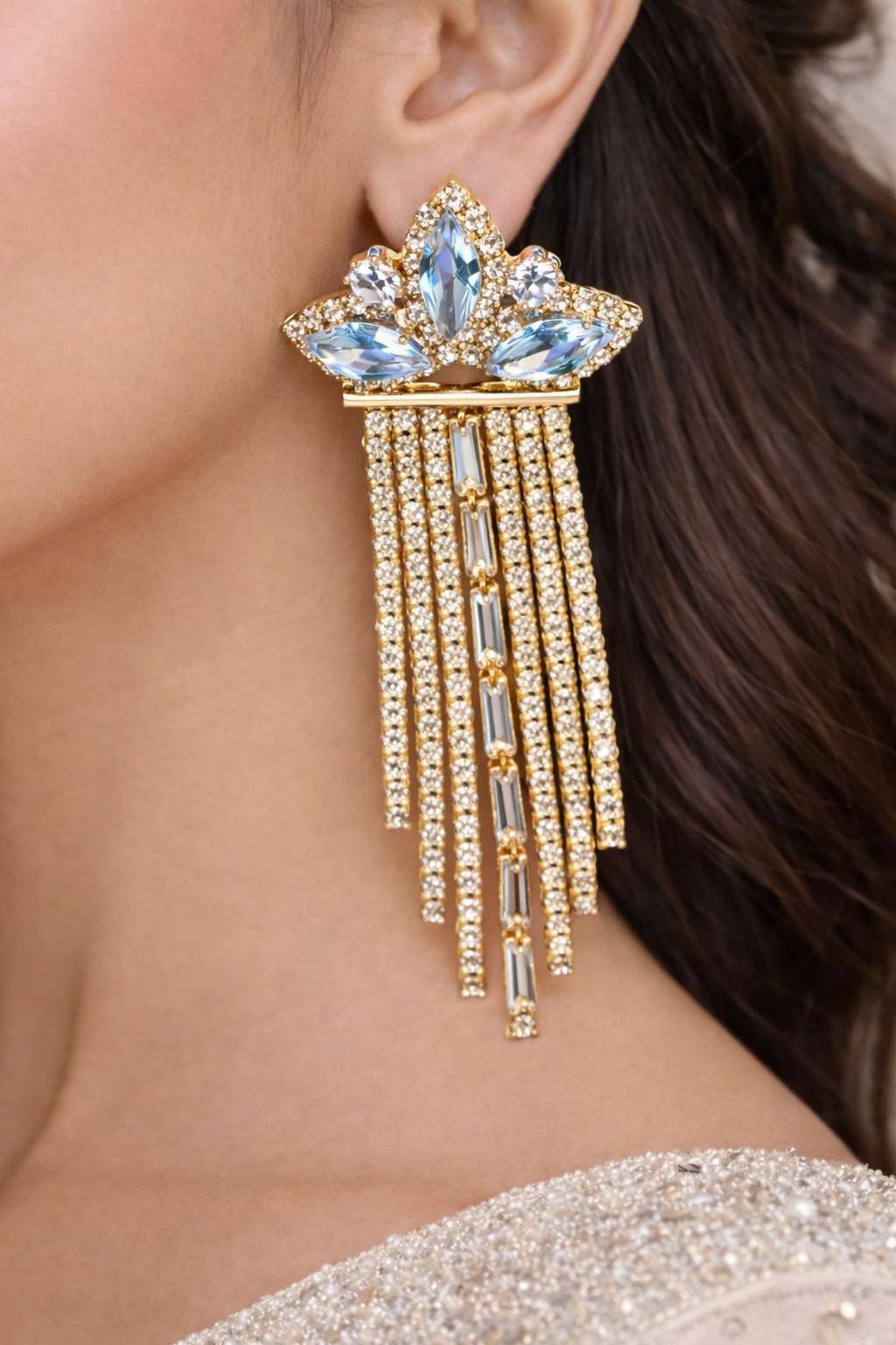 Premium Gold-Plated Statement Party & Wedding Earrings