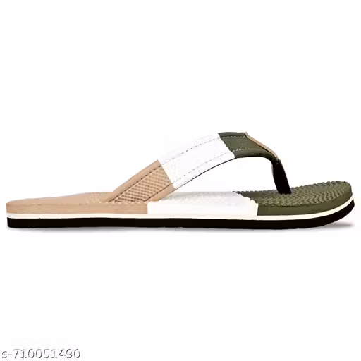 Men’s Casual Slippers, Multicolor (White, Green, Beige), Lightweight & Comfortable