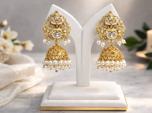 Maharani Pearl Dome Jhumka Earrings
