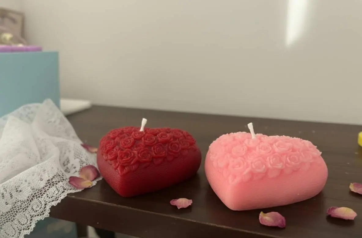 Blossom Heart Rose Candle
