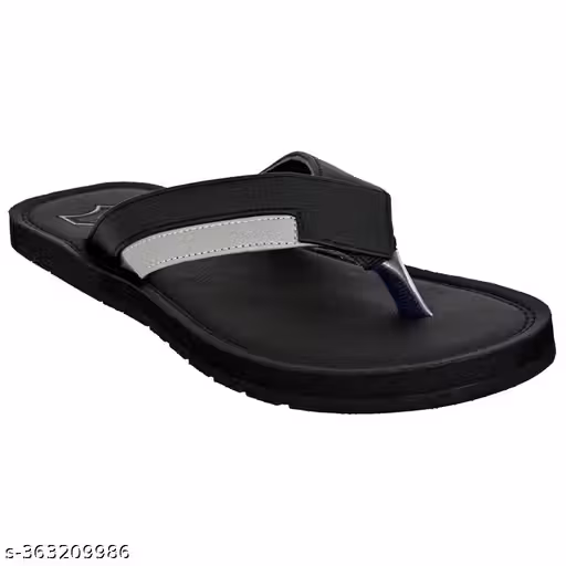 AH Black Strap Slippers for Men