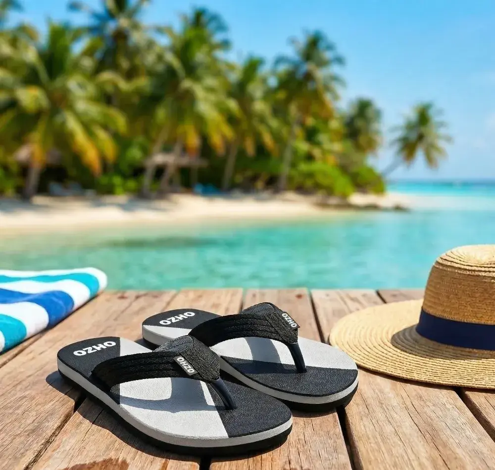 Men Casual Black Flip-Flops for Daily Wear | Lightweight Comfort Slippers